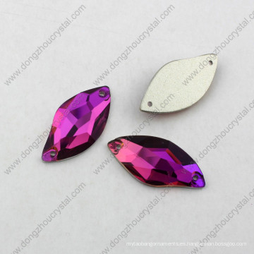 Rose Color S Shape Glass Piedra Rhnestone